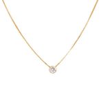 Pingente Ponto De Luz De Ouro 18k Com Zircônia De 5mm