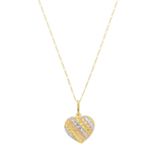 Pingente de Ouro 18k Coração Tricolor De 1,2cm