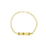 Pulseira De Ouro 18k Groumet De 1,1mm Com 21cm e Chapa