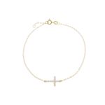 Pulseira De Ouro 18k Cruz De 0,7mm Com 19cm