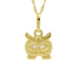 Pingente De Ouro 18k Coruja P