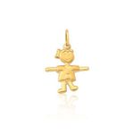 Pingente De Ouro 18k Menina De 11mm
