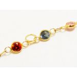 Pulseira De Ouro 18k Com Zircônias Coloridas De 3,0mm Com 18cm