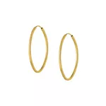 Brinco De Ouro 18k Argola Oval Slim P