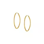 Brinco De Ouro 18k Argola Oval Slim Pp