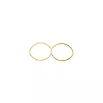Brinco De Ouro 18k Argola Oval Slim Pp