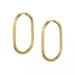 Brinco De Ouro 18k Argola Ovalada Plus G