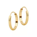 Brinco De Ouro 18k Argola 14mm Plus