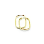 Brinco De Ouro 18k Argola Bela Quadrada G 
