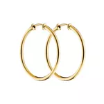 Brinco De Ouro 18k Argola Fio Redondo De 14mm