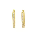 Brinco De Ouro 18k Argola Oval Celestial
