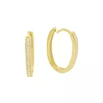 Brinco De Ouro 18k Argola Oval Celestial