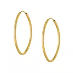 Brinco De Ouro 18k Argola Oval Slim G