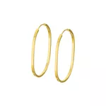 Brinco De Ouro 18k Argola Ovalada Slim M