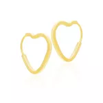 Brinco De Ouro 18k Argola Plus Coração PP