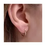 Brinco De Ouro 18k Argola Plus Hexágono P