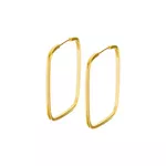 Brinco De Ouro 18k Argola Quadrada Slim M
