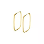 Brinco De Ouro 18k Argola Quadrada Slim P