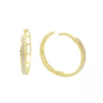 Brinco De Ouro 18k Argola Radiante G