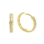 Brinco De Ouro 18k Argola Radiante M