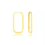 Brinco De Ouro 18k Argola Retangular Com 24mm