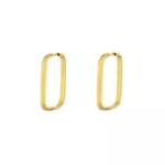 Brinco De Ouro 18k Argola Retangular Plus M