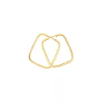 Brinco De Ouro 18k Argola Retangular Plus M
