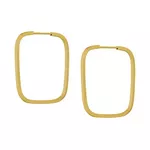 Brinco De Ouro 18k Argola Retangular Slim GG