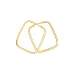 Brinco De Ouro 18k Argola Retangular Slim GG