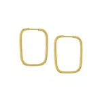 Brinco De Ouro 18k Argola Retangular Slim M