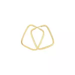 Brinco De Ouro 18k Argola Retangular Slim M