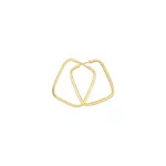 Brinco De Ouro 18k Argola Retangular Slim P