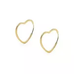 Brinco De Ouro 18k Argola Slim Coração P