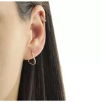 Brinco De Ouro 18k Argola Slim Coração P