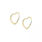 Brinco De Ouro 18k Argola Slim Coração PP