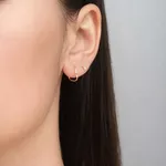 Brinco De Ouro 18k Argola Slim Coração PP