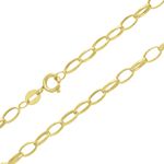 Corrente De Ouro 18k Elo Português Oval De 3,5mm Com 50 Cm