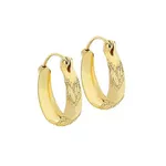Brinco De Ouro 18k Argola Trabalhada Com Trava M