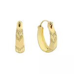 Brinco De Ouro 18k Argola Trabalhada Com Trava M
