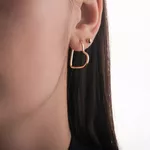 Brinco De Ouro 18k Argola Wide Coração M