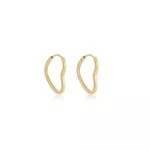 Brinco De Ouro 18k Argola Wide Coração PP