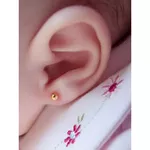 Brinco De Ouro 18k Bolinha De 3,5mm