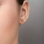Brinco De Ouro 18k Bolinha De 6mm