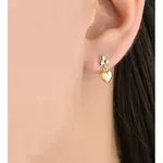 Brinco De Ouro 18k Cachinho Com Coração