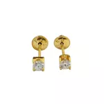 Brinco De Ouro 18k Cartie Com Zircônia De 3,0mm