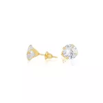 Brinco De Ouro 18k Com Pedra De Zircônia De 5mm