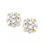 Brinco De Ouro 18k Com Pedra De Zircônia De 8mm