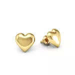 Brinco De Ouro 18k Coração Cheio 6,0mm