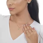 Brinco De Ouro 18k Coração Diamantado Tricolor De 8,0mm 