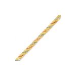 Pulseira De Ouro 18k Corda Tricolor De 4,5mm Com 19cm